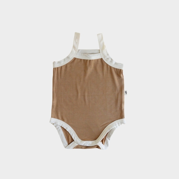Baby Sprouts Other - Tan and Cream Baby Onesie